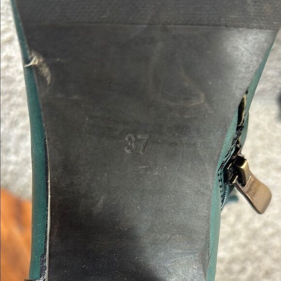 L’ARTISTE Stylish Teal and Black Ankle Boots - Picture 4 of 12